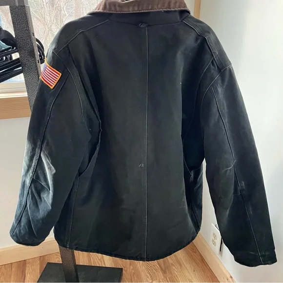 Vintage Carhartt Barn Chore Coat Size XL Black